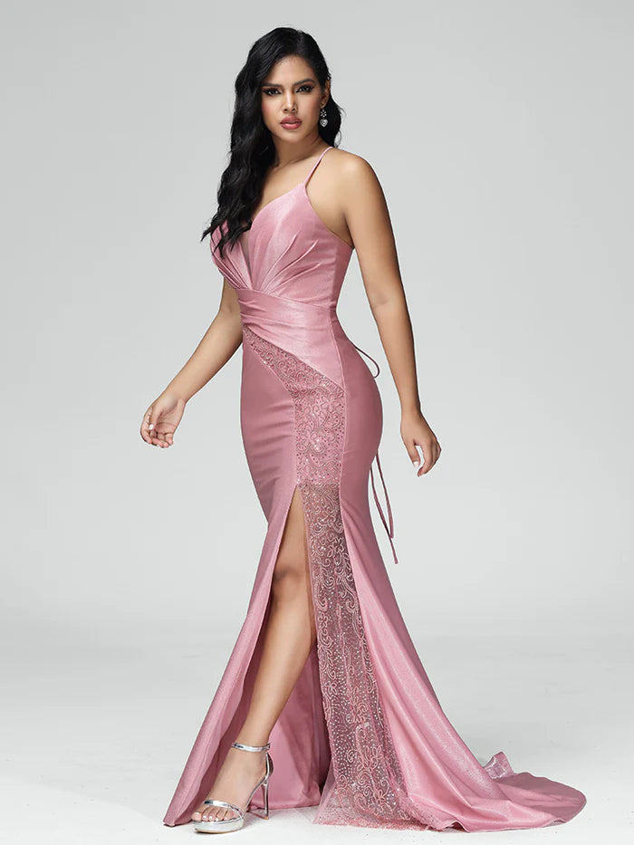 Spaghetti Straps Sleeveless Lace Up Unique Design Full Of Charm Prom Dress