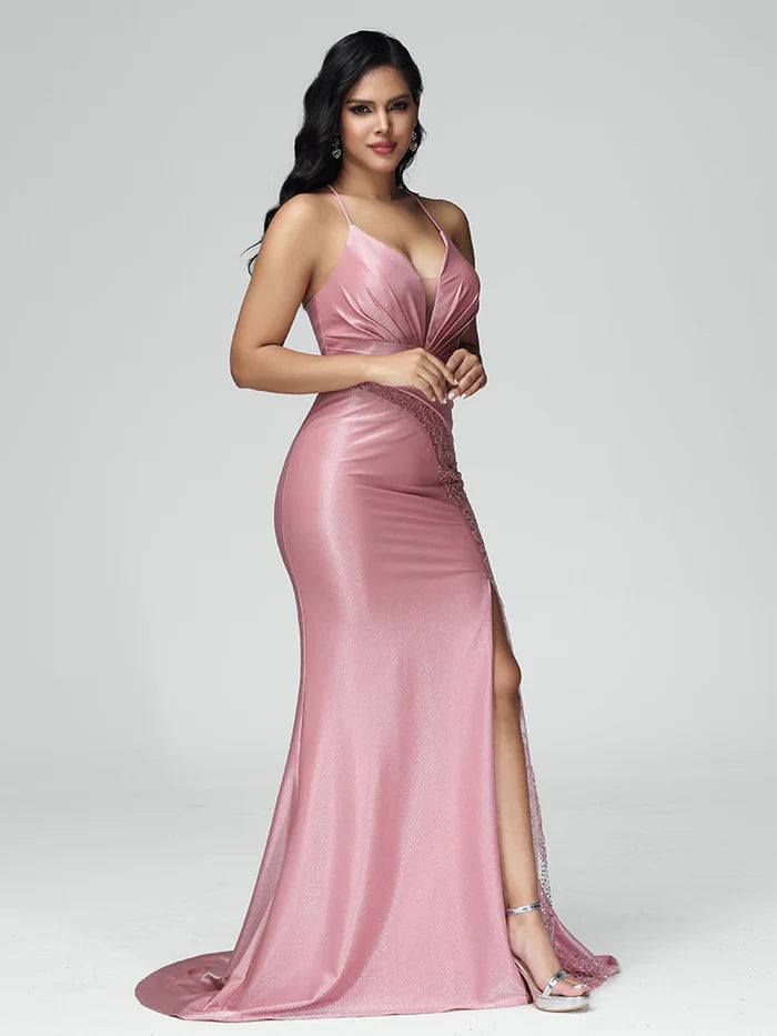 Spaghetti Straps Sleeveless Lace Up Unique Design Full Of Charm Prom Dress