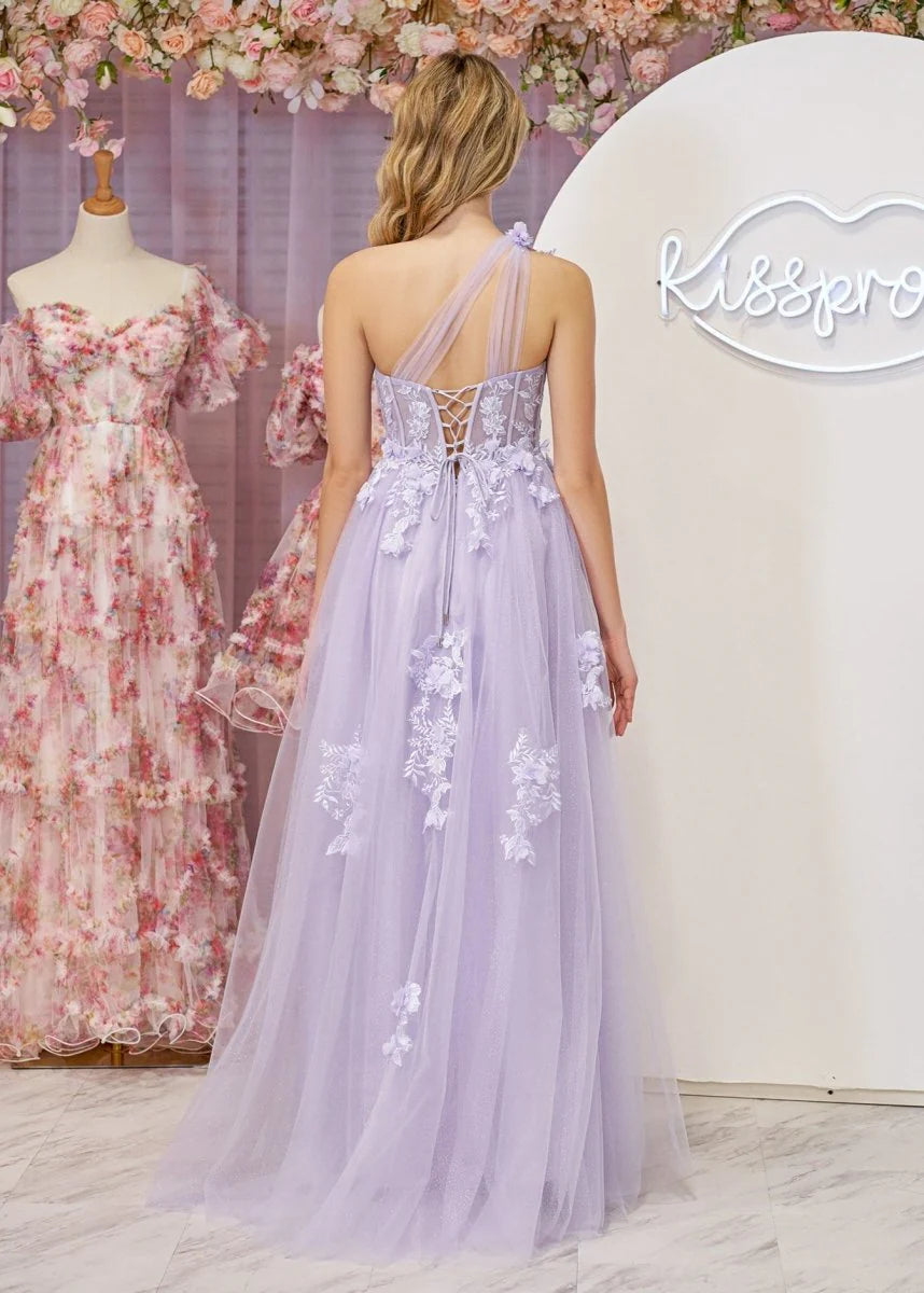 A Line One Shoulder Black Long Retract Your Waist Party Dress