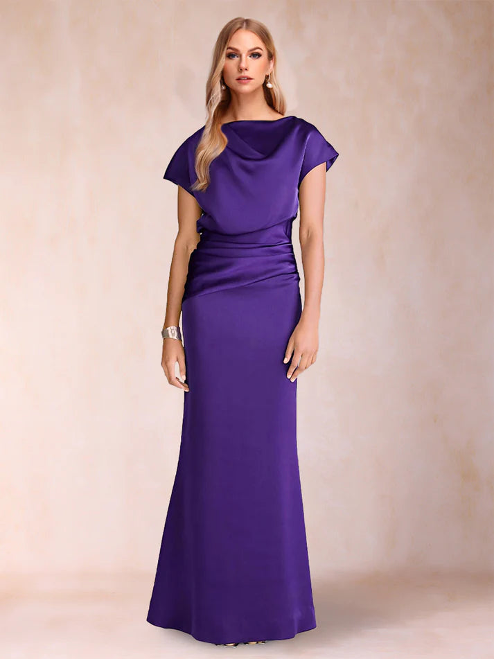 Column Scoop Short Sleeves Unique design Mother of the Bride Dresses