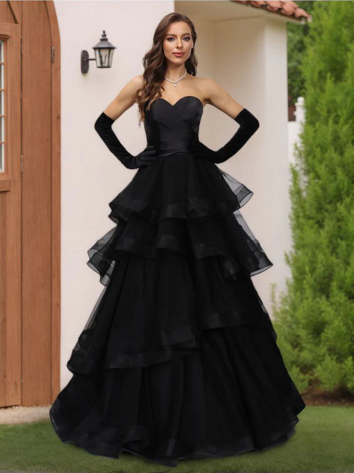 Formal Princess Sweetheart Long Tulle Full of charm Evening Dresses