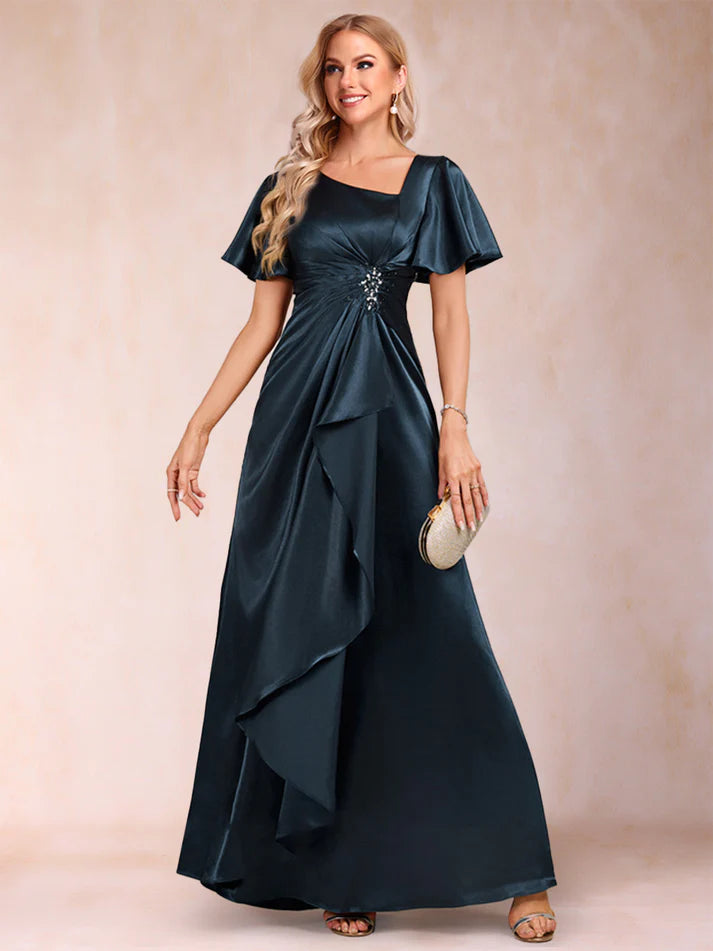 Princess V-Neck Short Sleeves Mother of the Bride Dresses