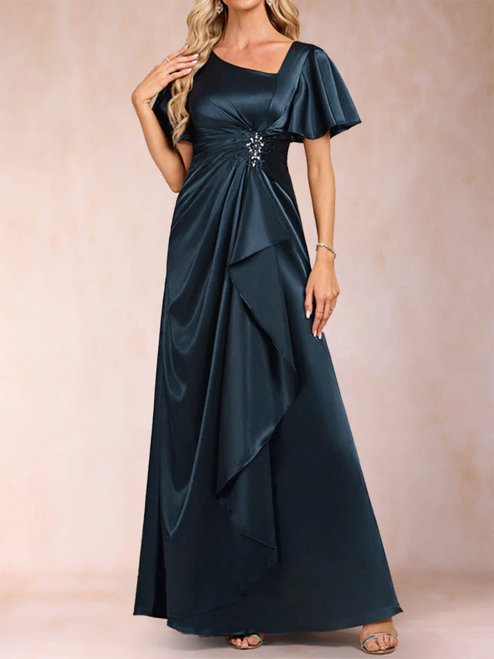 Princess V-Neck Short Sleeves Mother of the Bride Dresses