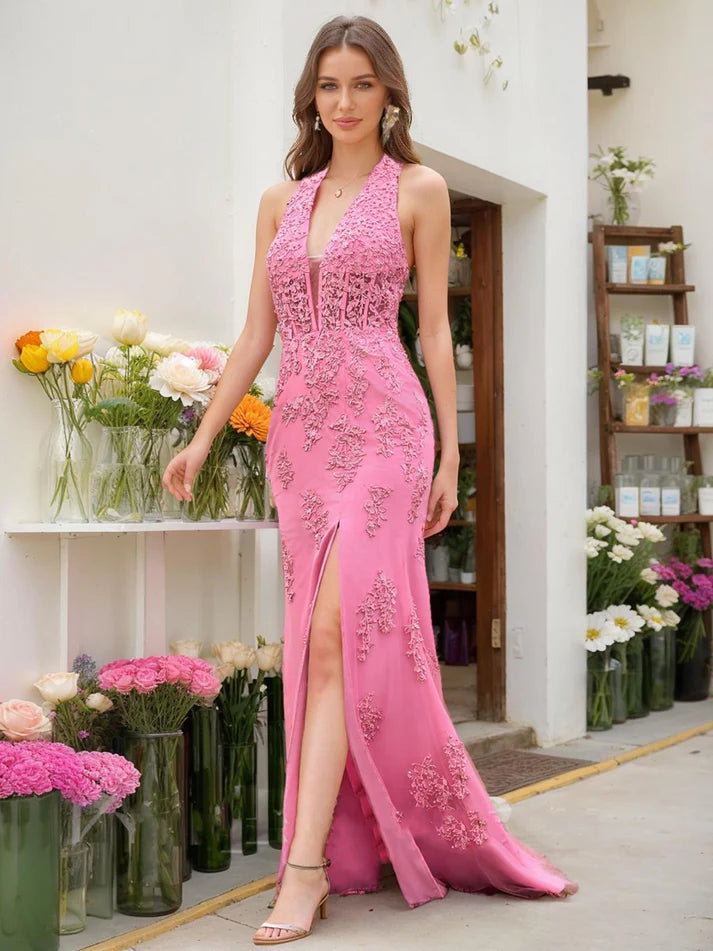 Trumpet/Mermaid Halter Sleeveless Beading Retract Your Waist Unique design Prom Dresses