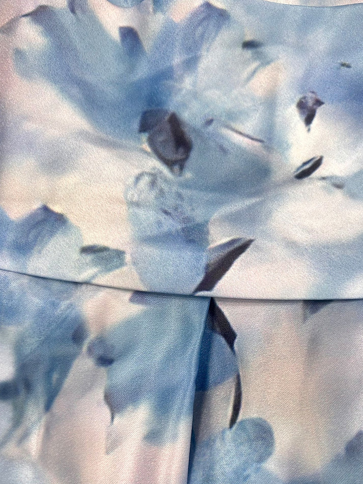 Princess Scoop Short Sleeves Printed Floral Mother of the Bride Dresses