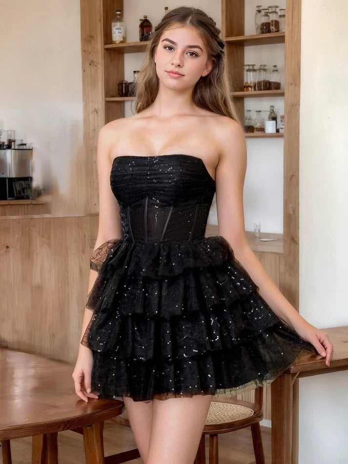 A-Line/Princess Strapless Ruched Full Of Charm Homecoming Dresses
