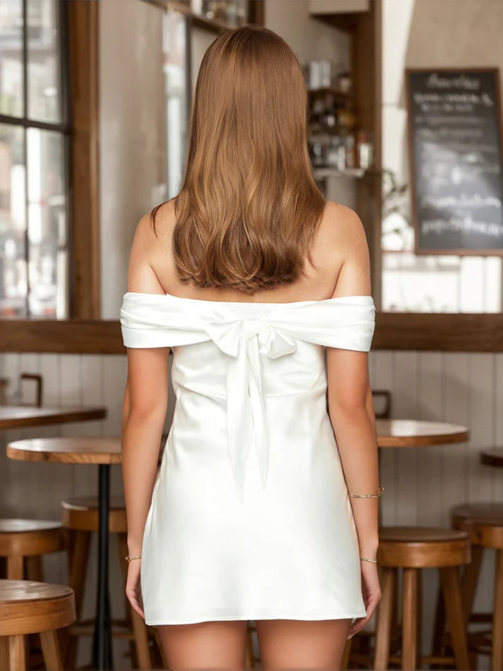 A-Line/Princess Off-the-Shoulder Short/Mini Elegant Homecoming Dresses