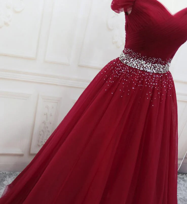 Handmade Off Shoulder Ball Full Of Charm Prom Dress