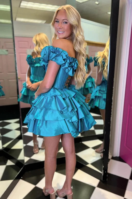 A-Line Empire-Waist Short Full Of Charm Homecoming Dress