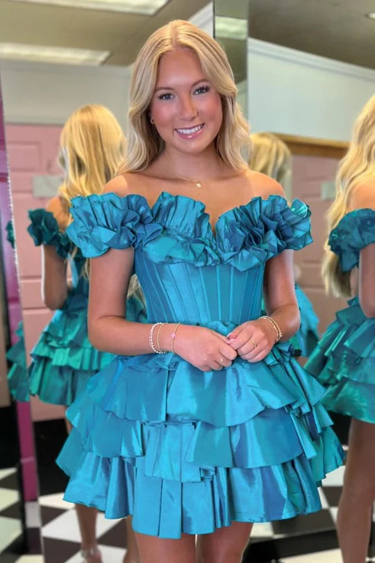 A-Line Empire-Waist Short Full Of Charm Homecoming Dress