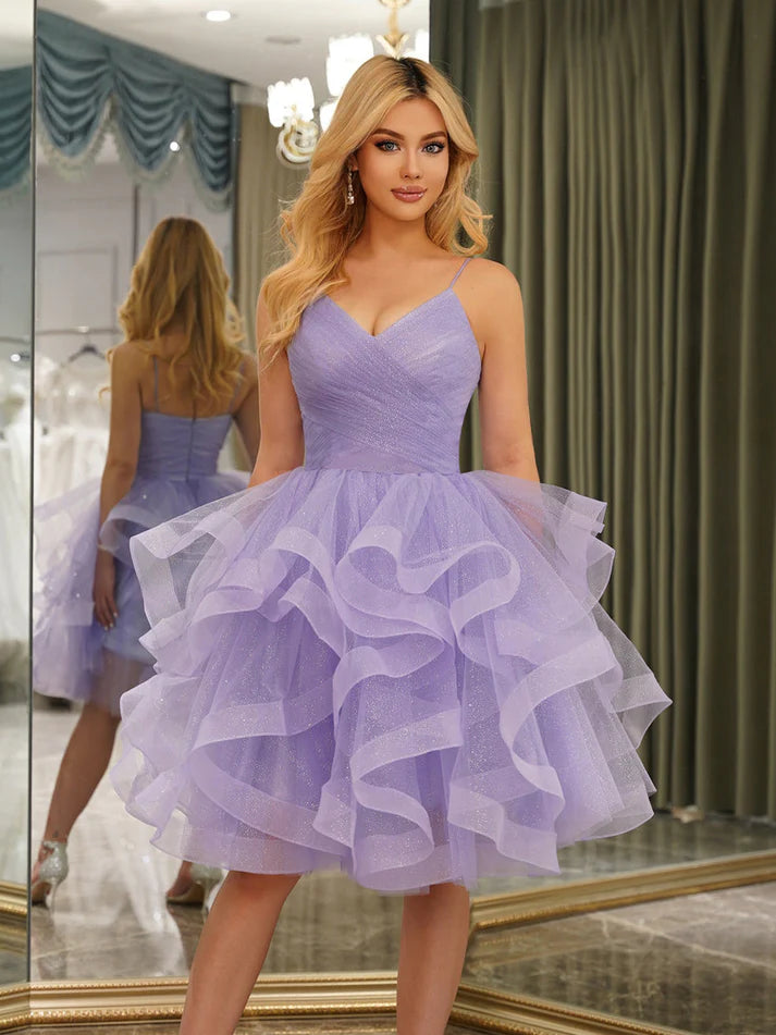 Spaghetti Straps Sleeveless Knee-Length Ball  Homecoming Dresses