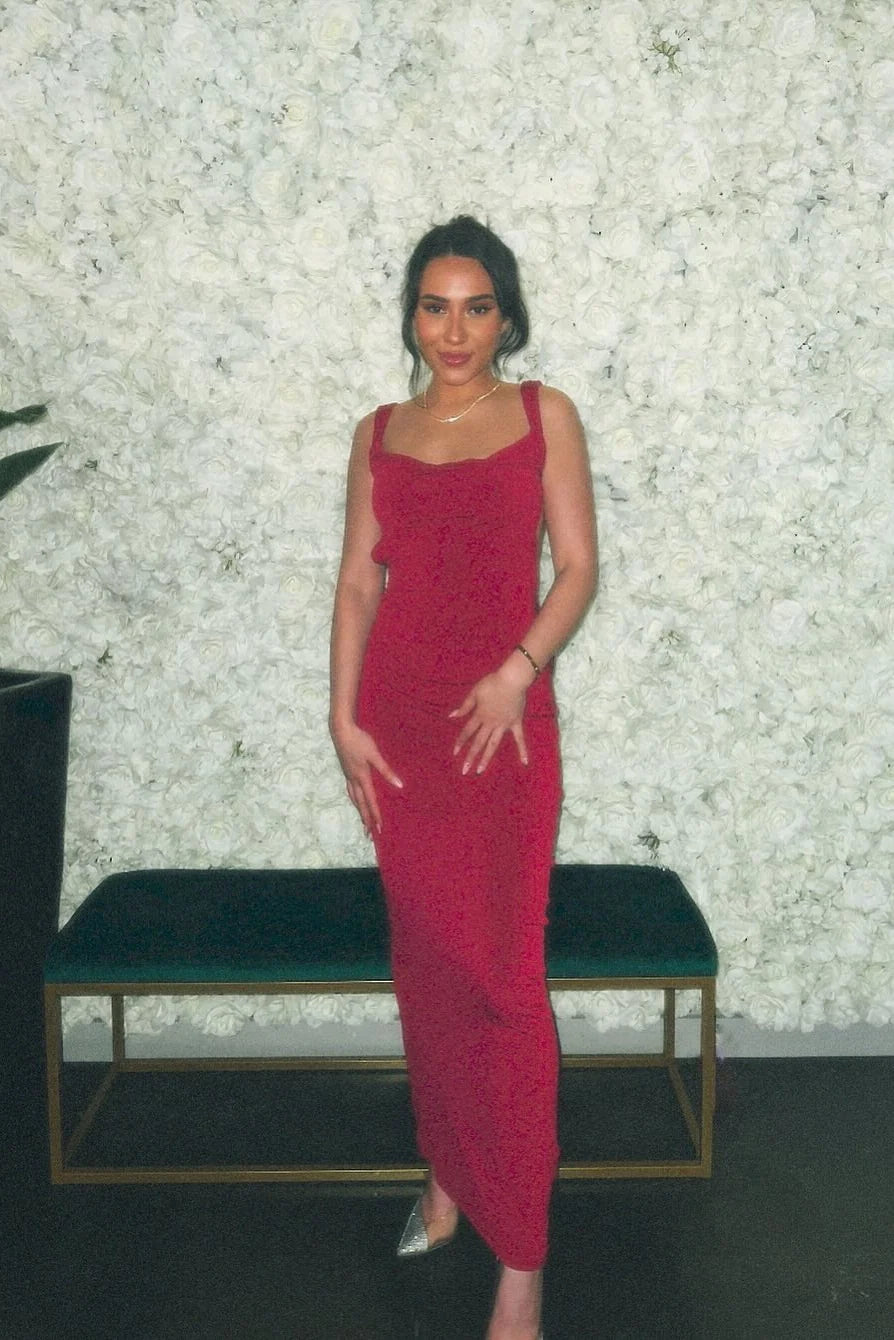 Stylish Mermaid Square Neck Burgundy Long Party Dress