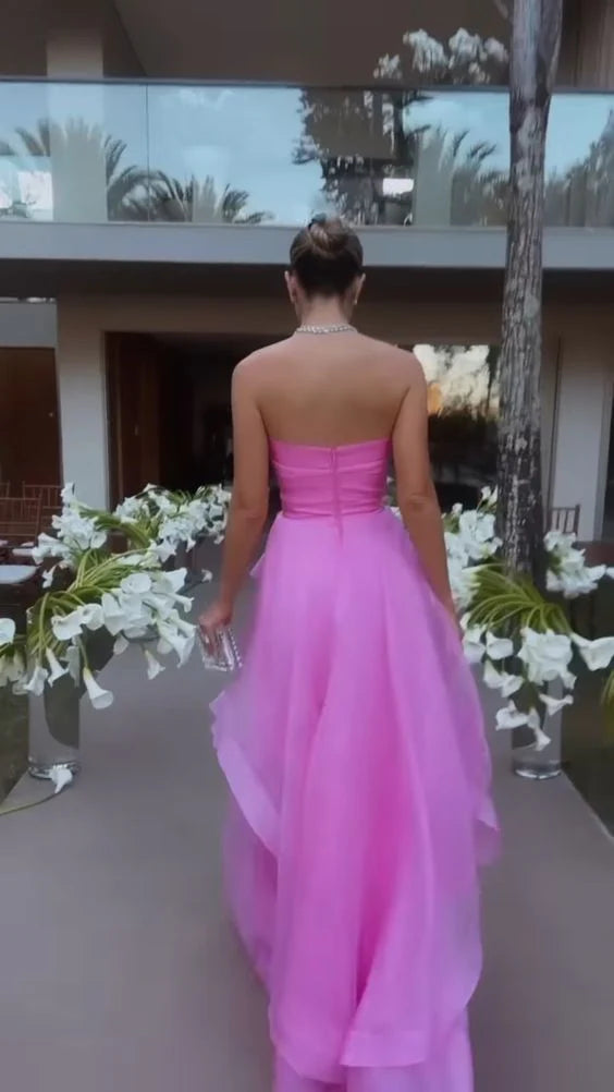 simple pink sleeveless prom dress modest off shoulder evening dresses