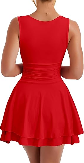 Women's Square Neck Ruffle Hem Mini Full Of Charm Homecoming Dresses