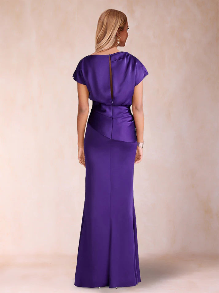 Column Scoop Short Sleeves Unique design Mother of the Bride Dresses