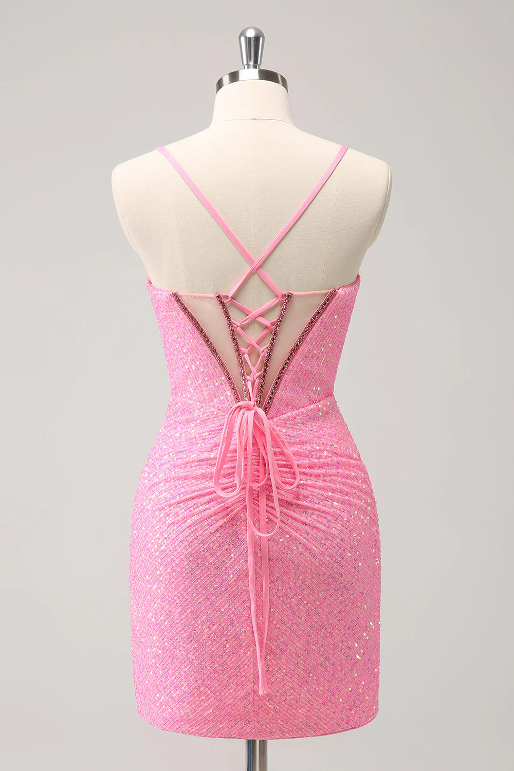 Dark Green Bodycon Spaghetti Straps Corset Shor Full Of Charm Homecoing Dress