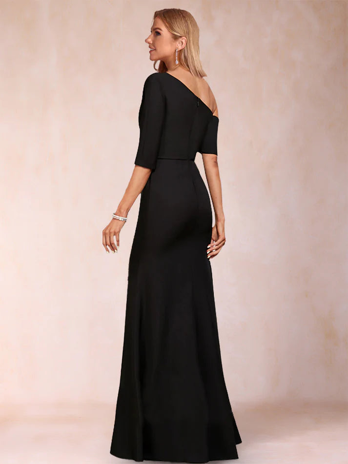 Mermaid One-Shoulder Half Sleeves Full of charm Mother of the Bride Dresses