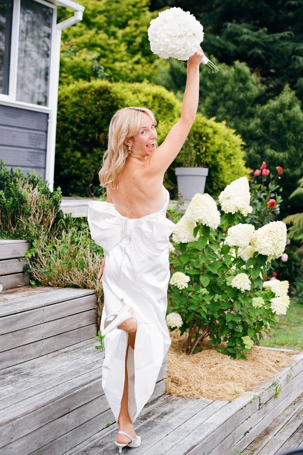 Cute Mermaid Strapless White Satin Floor Length Full Of Charm Wedding Dress