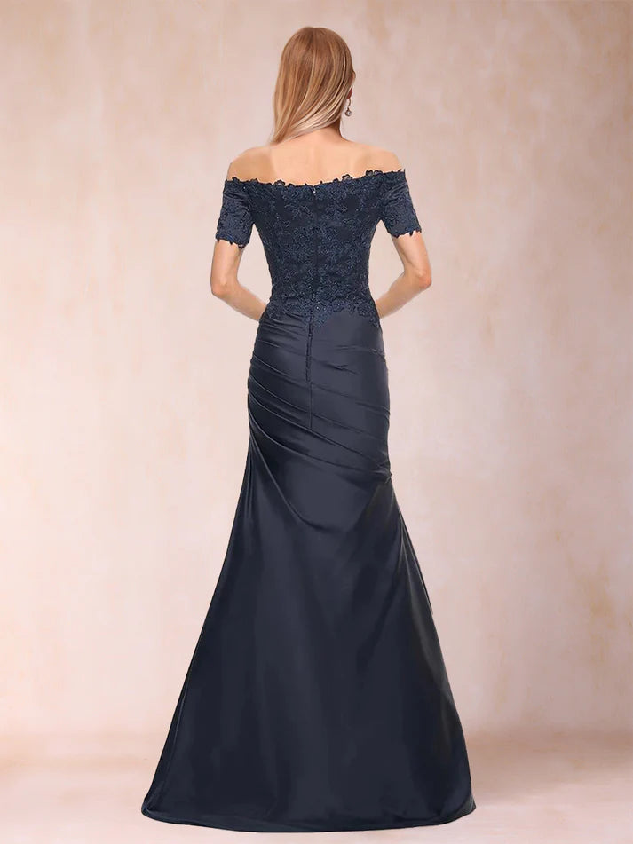 Mermaid Off-the-Shoulder Short Sleeves Mother of the Bride Dresses