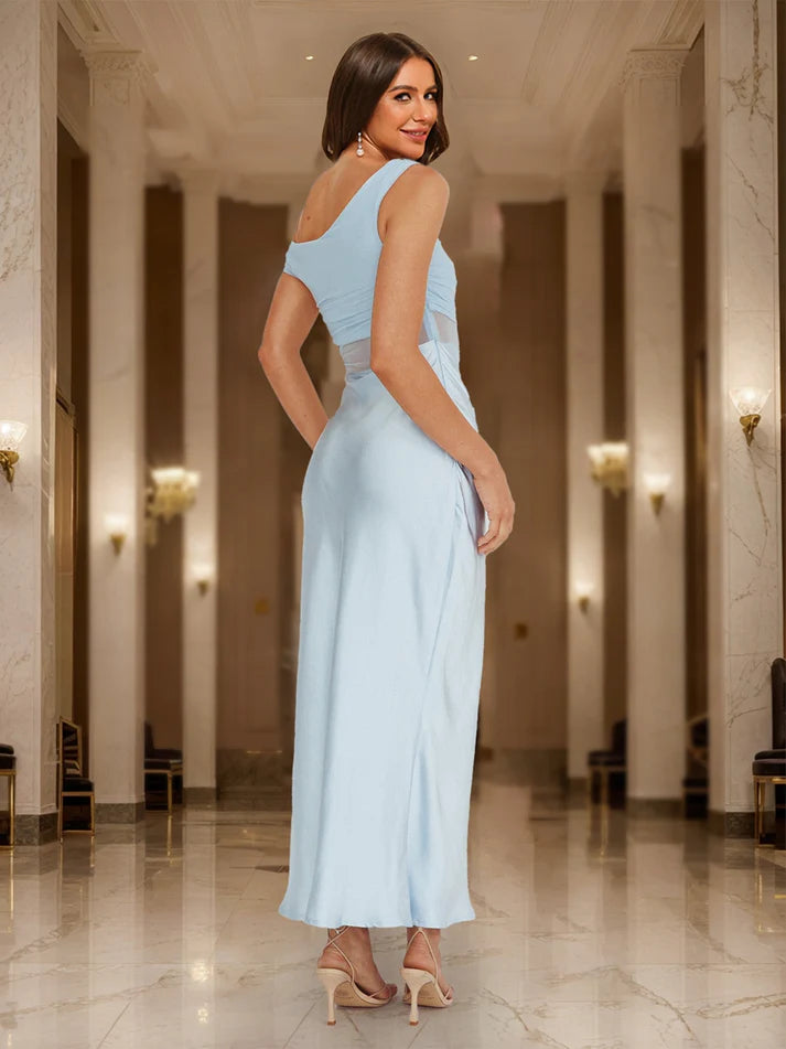Mermaid Asymmetrical One-Shoulder Cutout Maxi Dress Long Prom Dresses