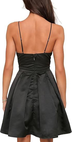 Sexy Deep V Neck Spaghetti Strap Sleeveless Full Of Charm Homecoming Dresses