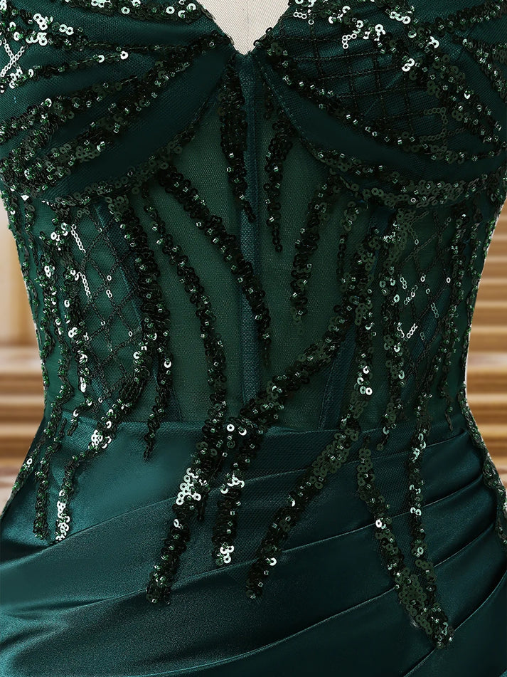 Sparkly Trumpet/Mermaid Spaghetti Straps Long Unique design Evening Dresses