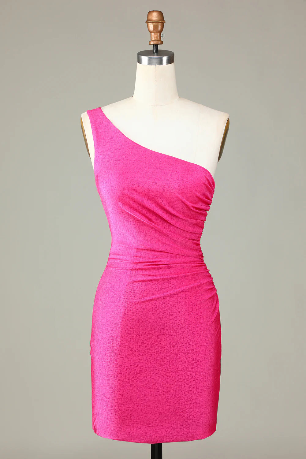 One Shoulder Unique Short Fuchsia Full Of Charm Homecoing Dress