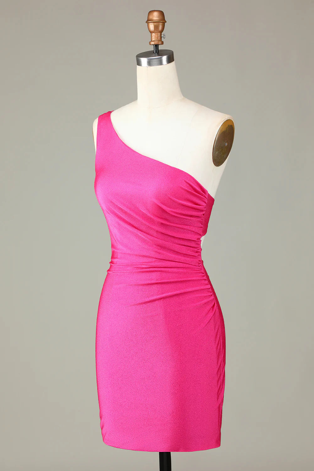 One Shoulder Unique Short Fuchsia Full Of Charm Homecoing Dress