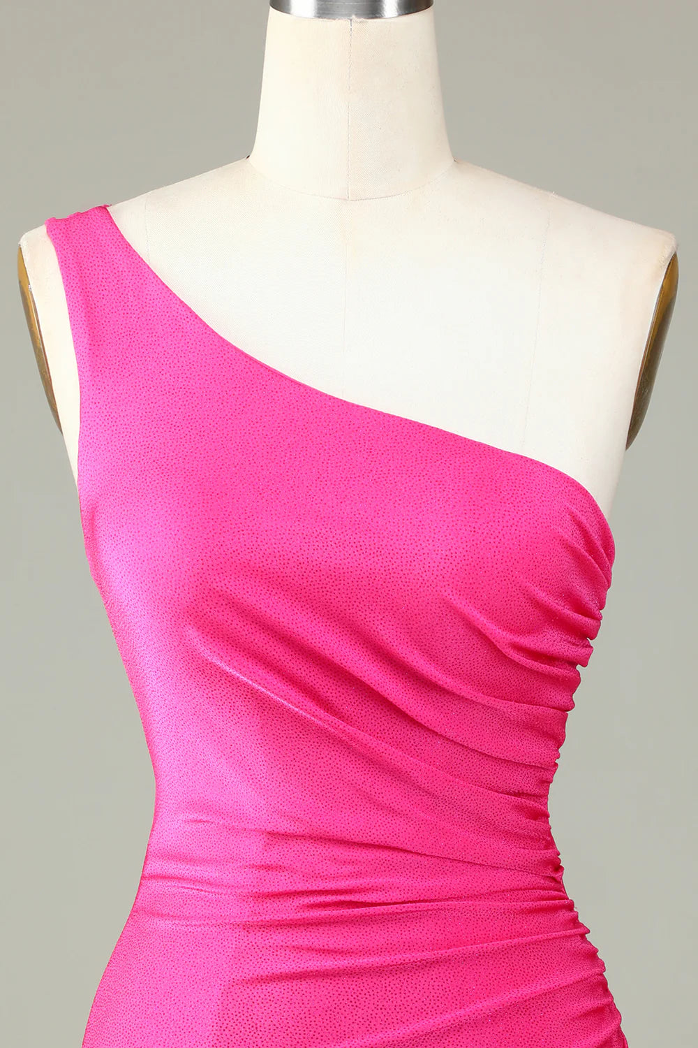 One Shoulder Unique Short Fuchsia Full Of Charm Homecoing Dress