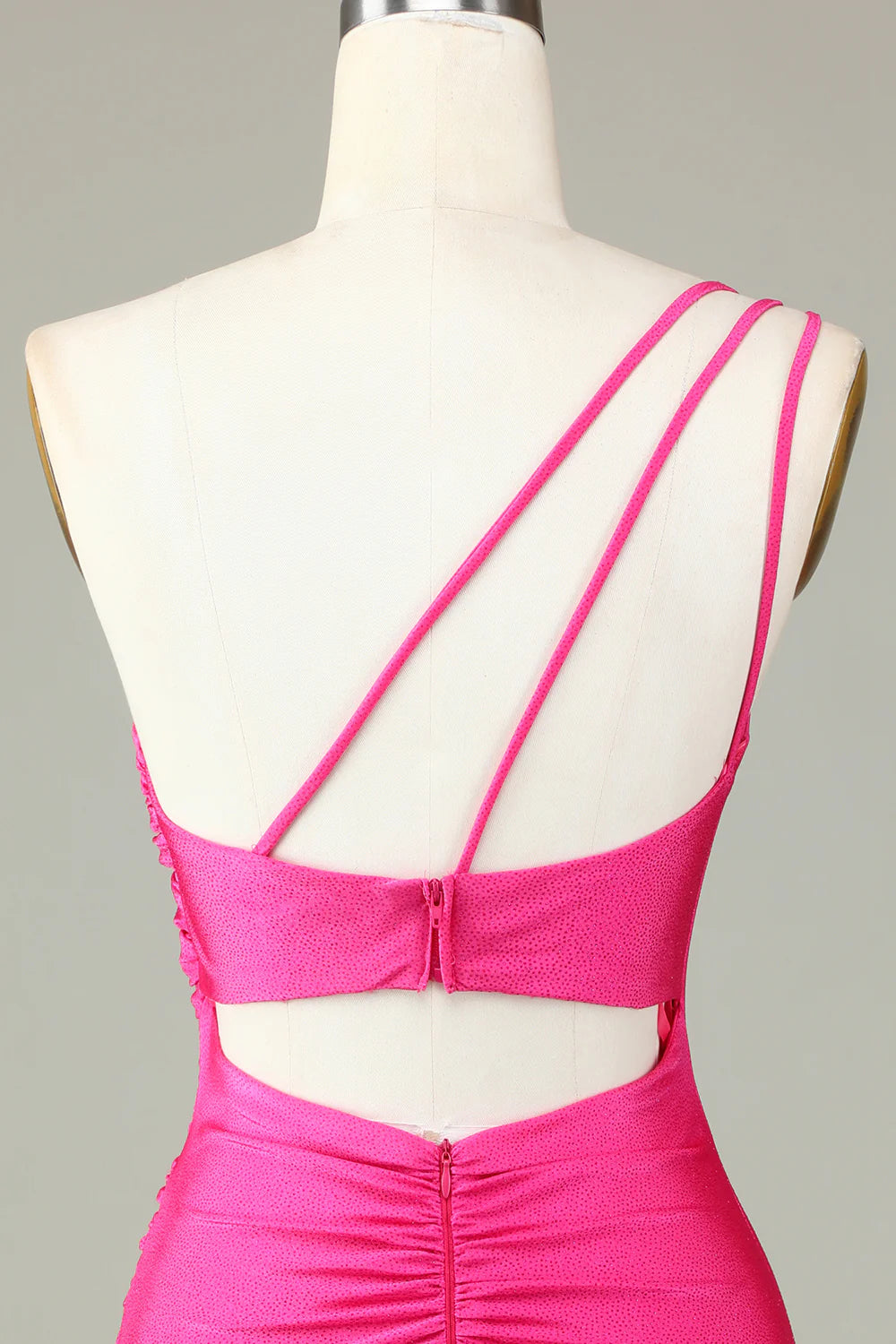 One Shoulder Unique Short Fuchsia Full Of Charm Homecoing Dress