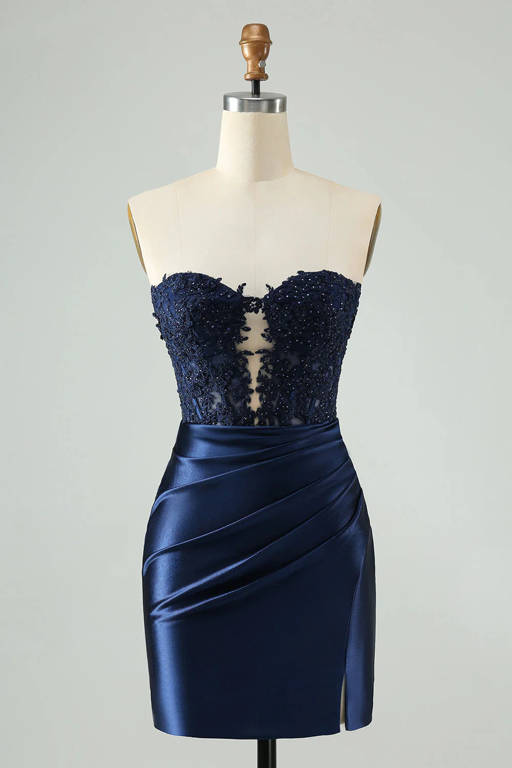 Sparkly Navy Bodycon Strapless Hollow Out Full Of Charm Homecoing Dress