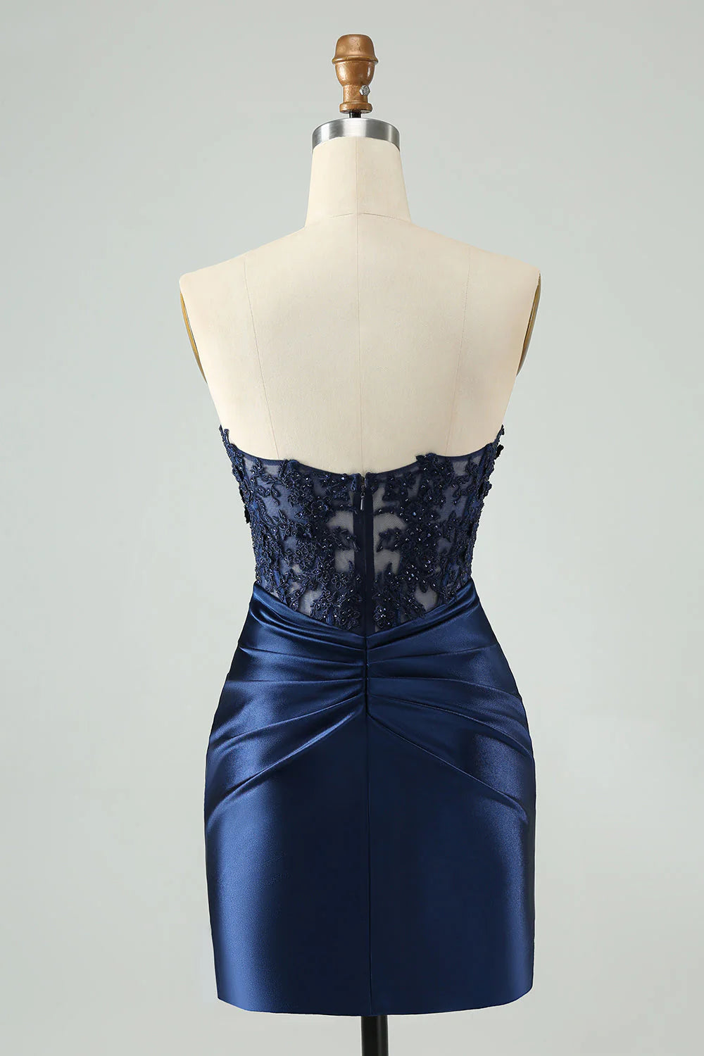 Sparkly Navy Bodycon Strapless Hollow Out Full Of Charm Homecoing Dress