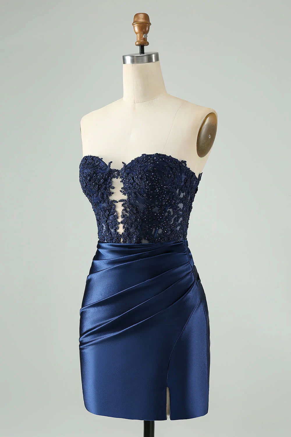 Sparkly Navy Bodycon Strapless Hollow Out Full Of Charm Homecoing Dress