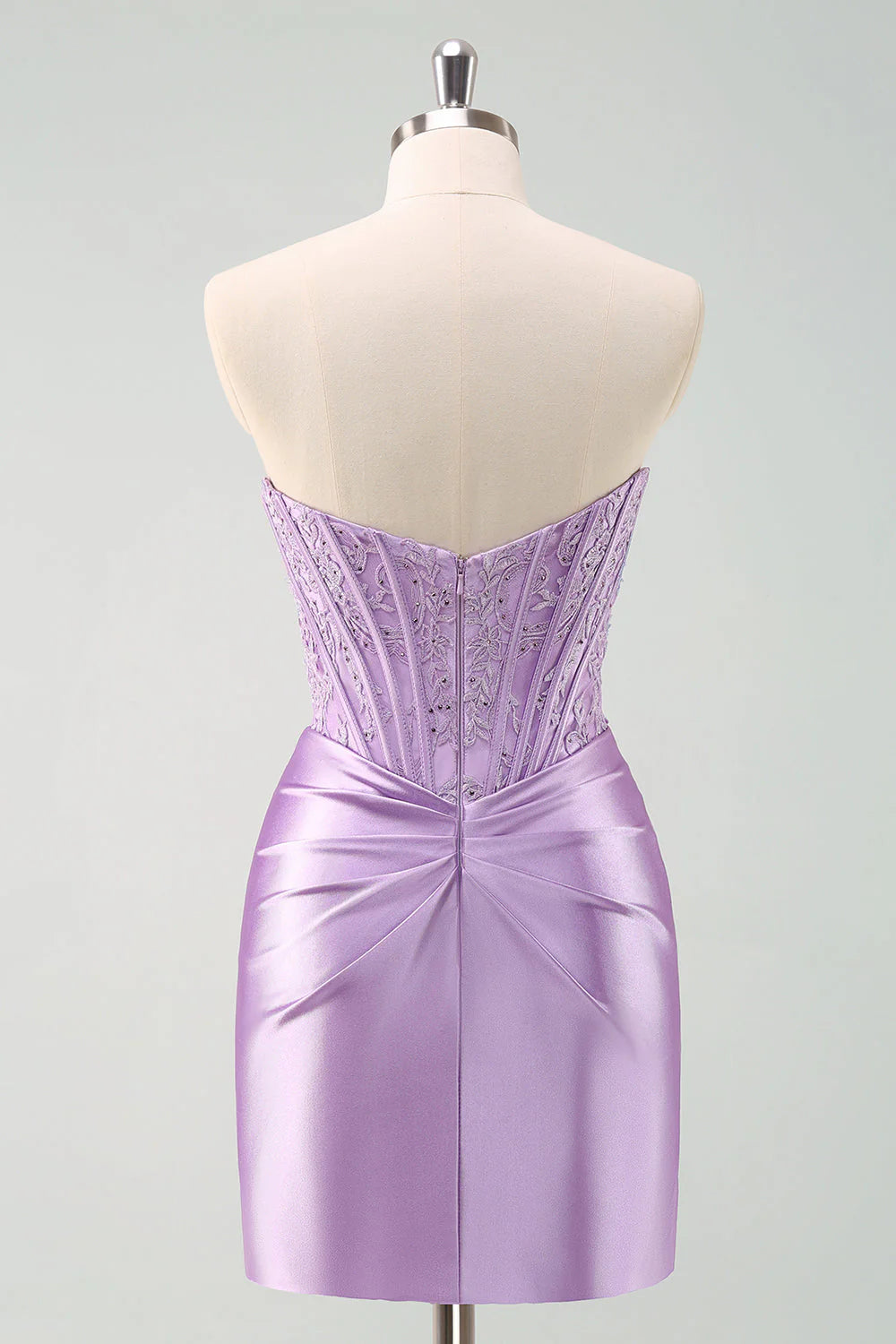 Lilac Strapless Tight Short Full Of Charm Homecoing Dress