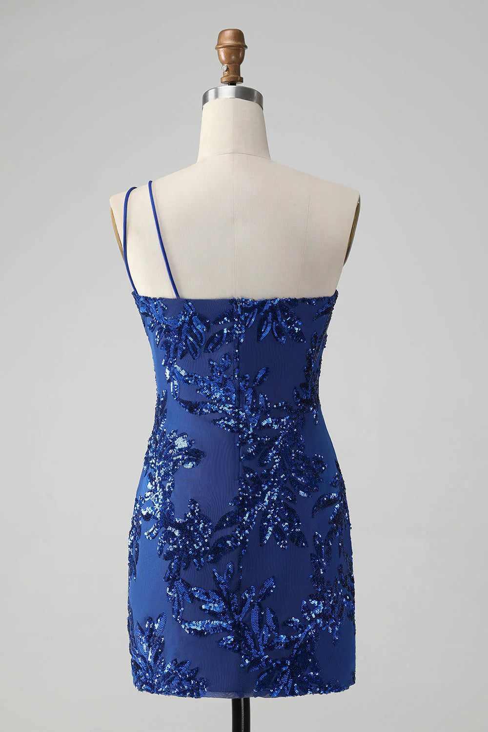 Sparkly Bodycon Royal Blue One Shoulder Sequinsv Full Of Charm Homecoing Dress
