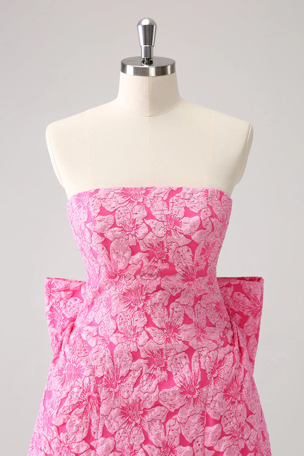 Fuchsia A Line Floral Strapless Short Full Of Charm Homecoing Dress