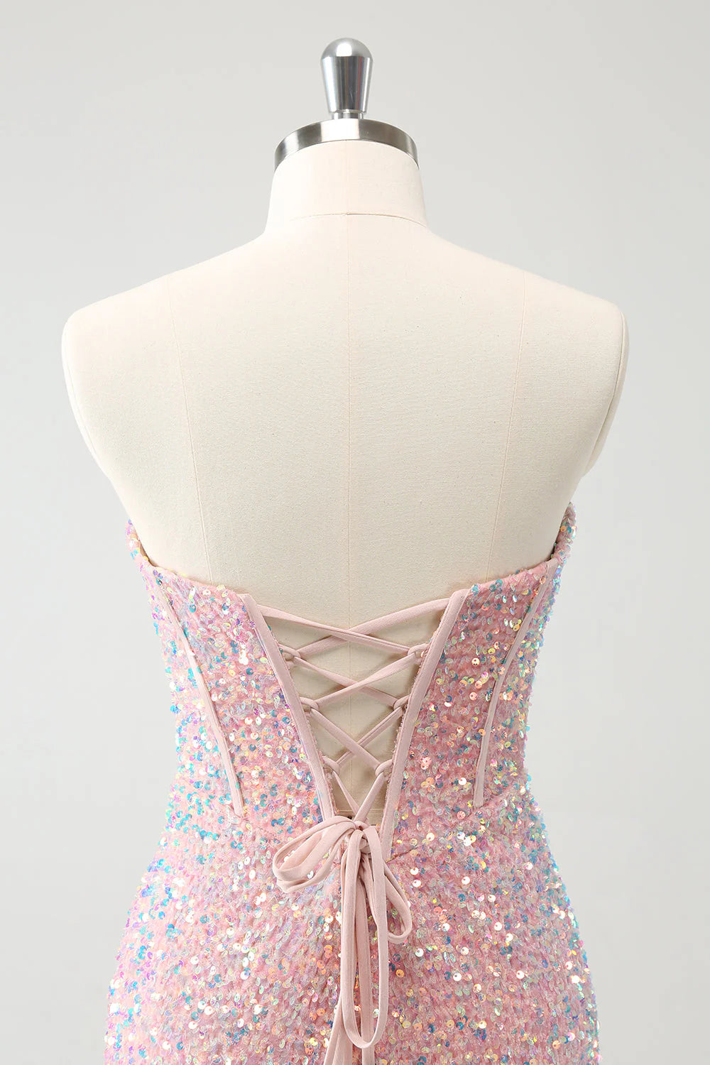 Sparkly Strapless Light Pink Tight Short Full Of Charm Homecoing Dress