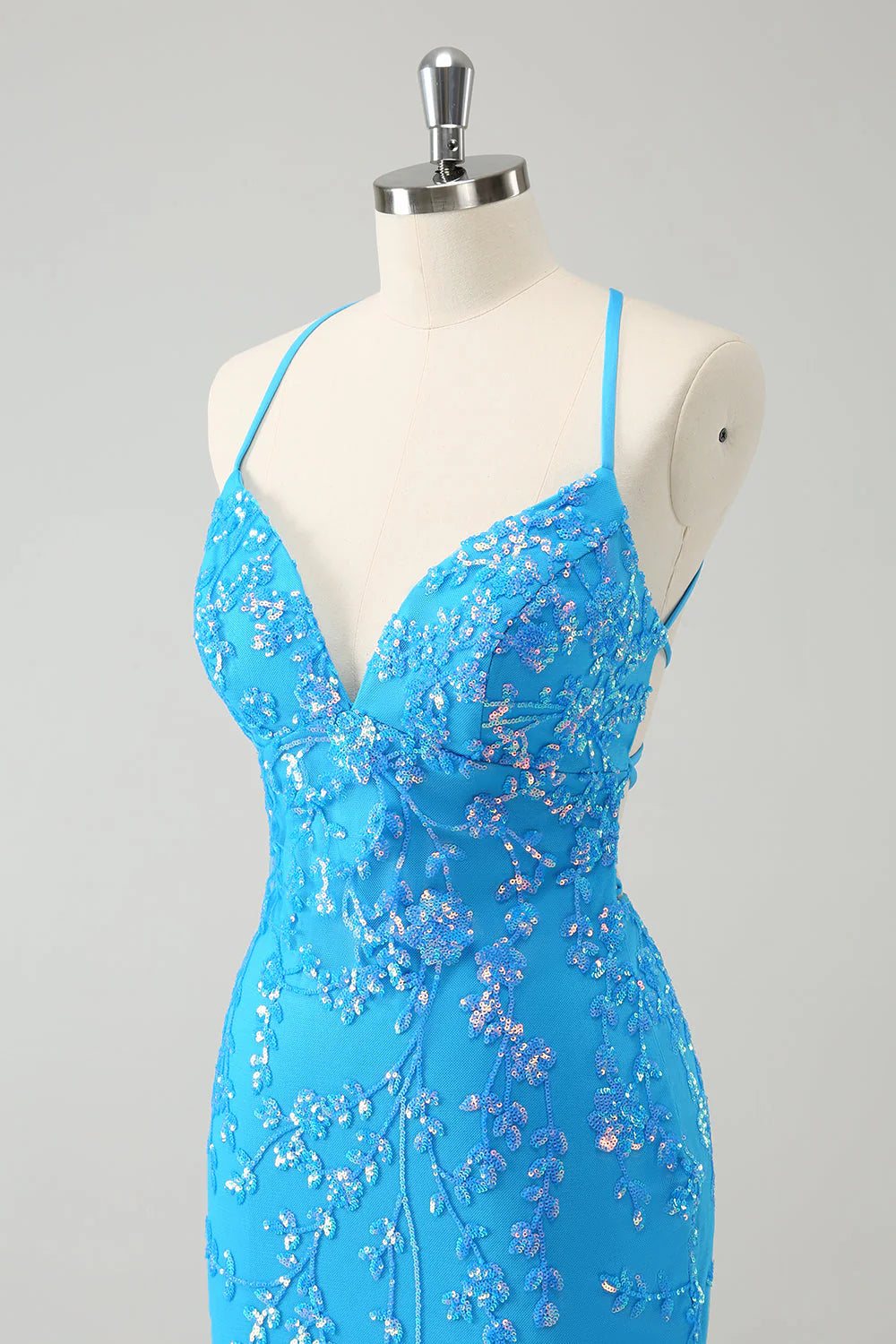Sparkly Sky Blue Tight Short Full Of Charm Homecoing Dress