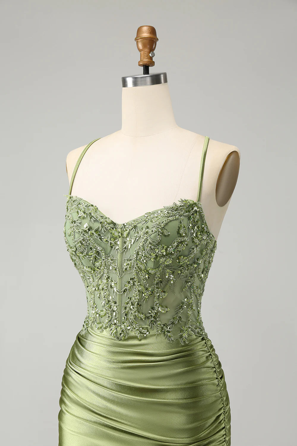 Sparkly Corset Light Green Tight Short Full Of Charm Homecoing Dress