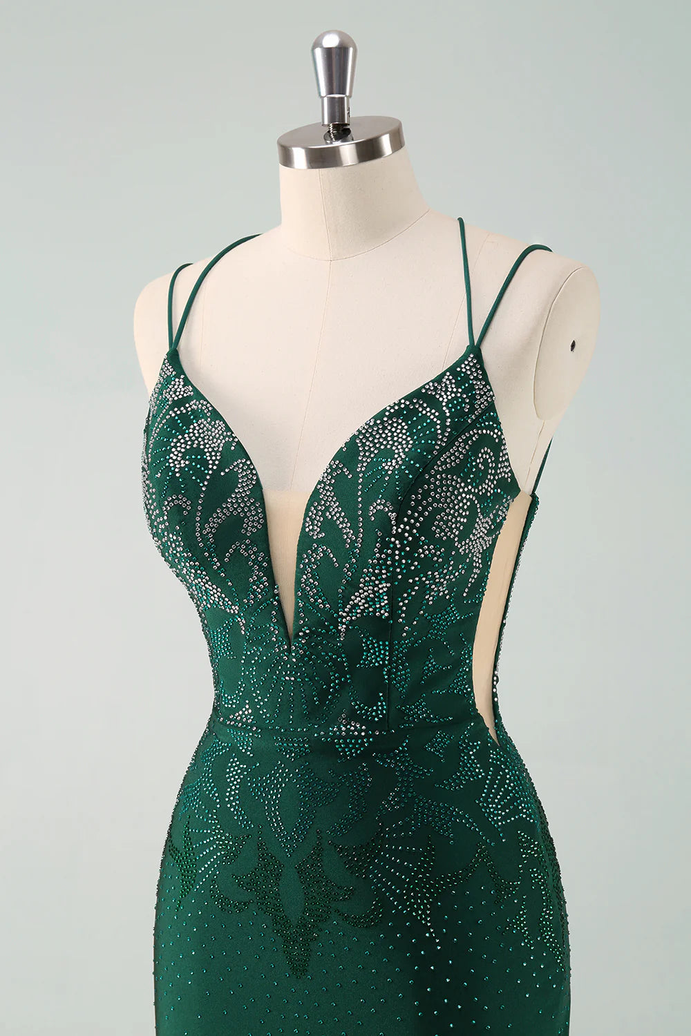 Sparky Dark Green Tight Short Homecoing Dress with Beadings