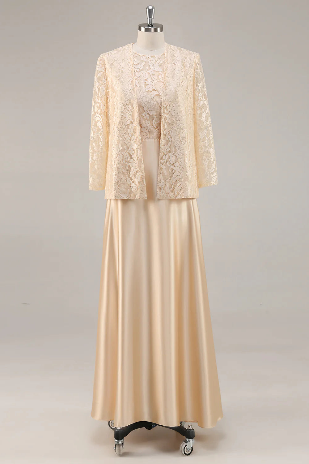 Champagne A-Line 2-Piece Full Of Charm Mother of Bride Dress