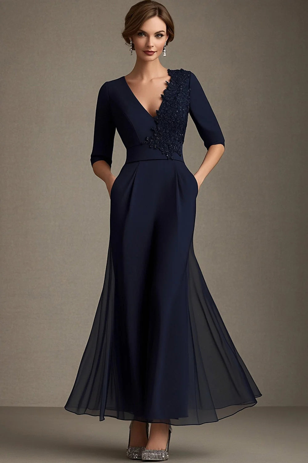 Navy Mermaid Strapless Full Of Charm Mother of Bride Dress
