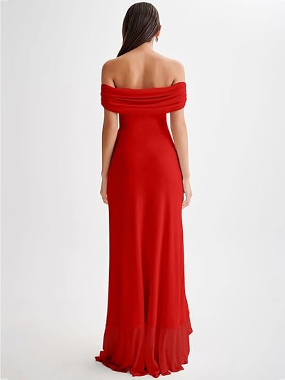 Women's Sexy Formal Off Shoulder Sleeveless Full of charm Evening Dresses