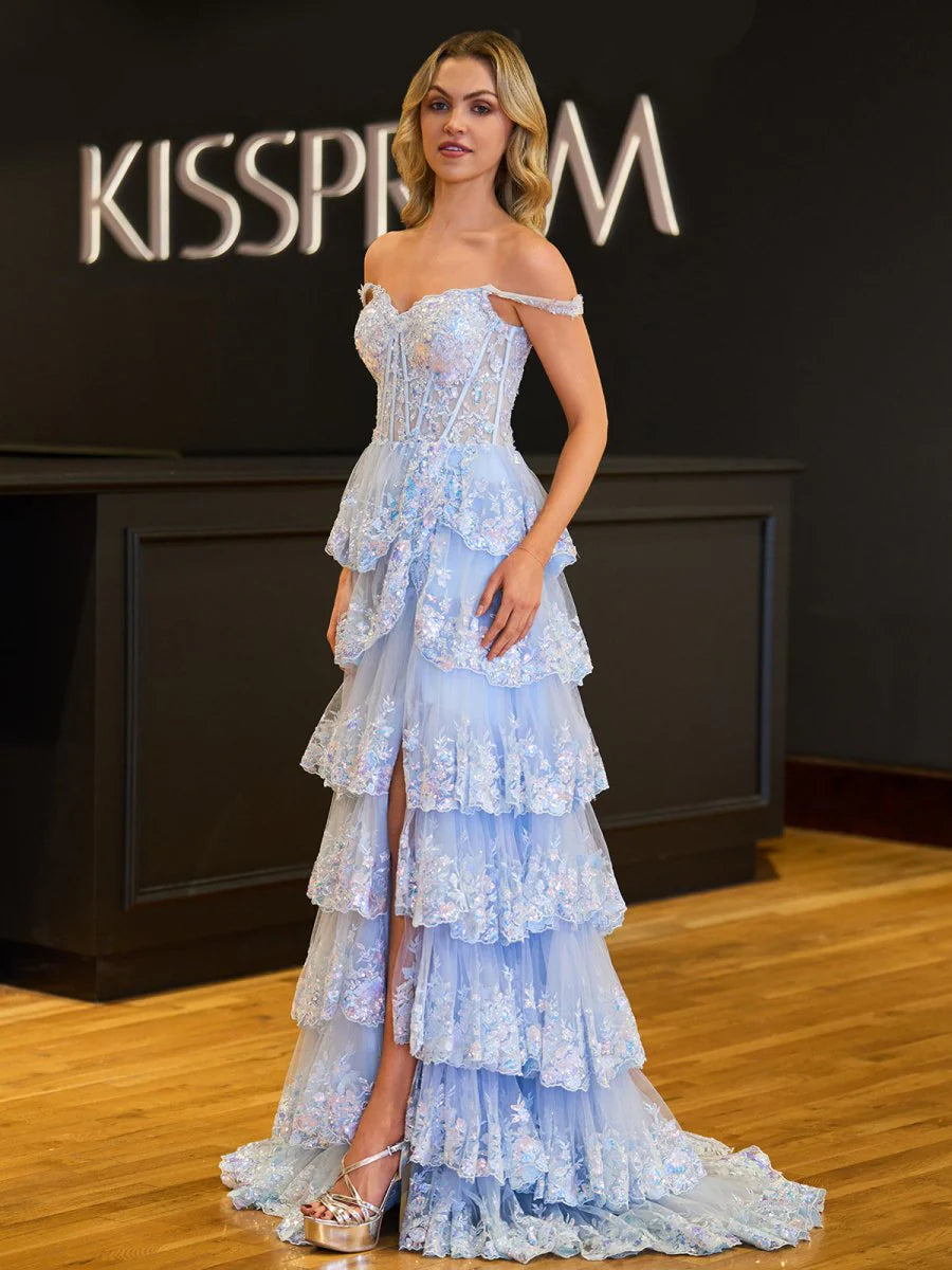 Princess A Line Off the Shoulder Corset Retract Your Waist Party Dress