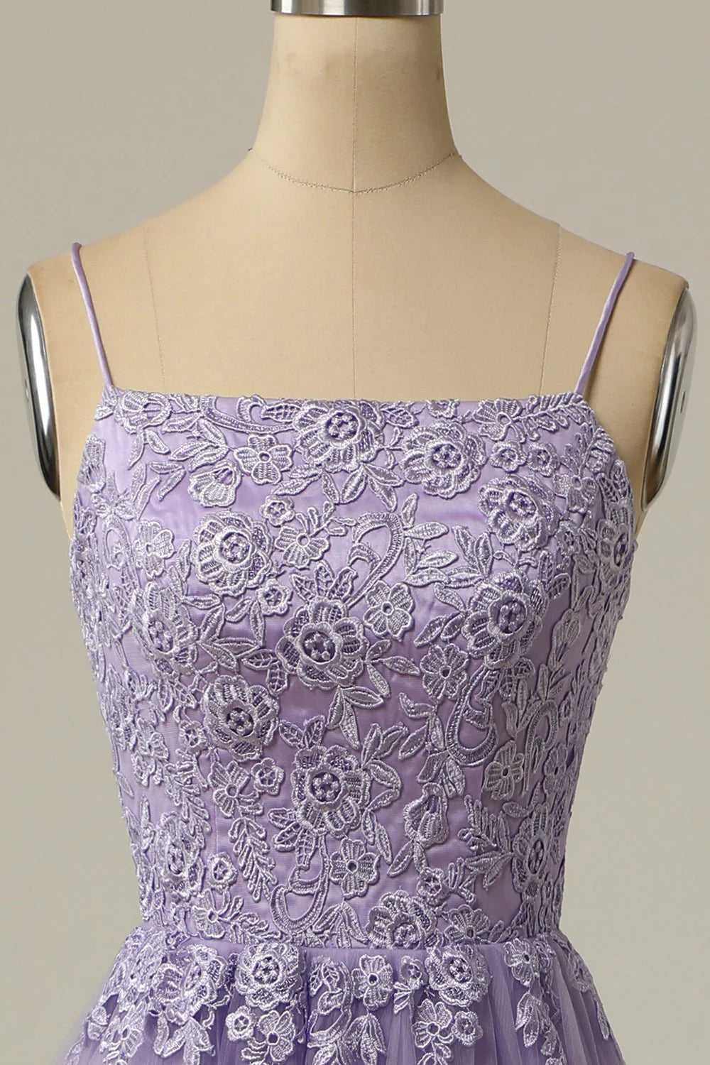 Gorgeous A Line Spaghetti Straps Lavender Long Full Of Charm Prom Dress