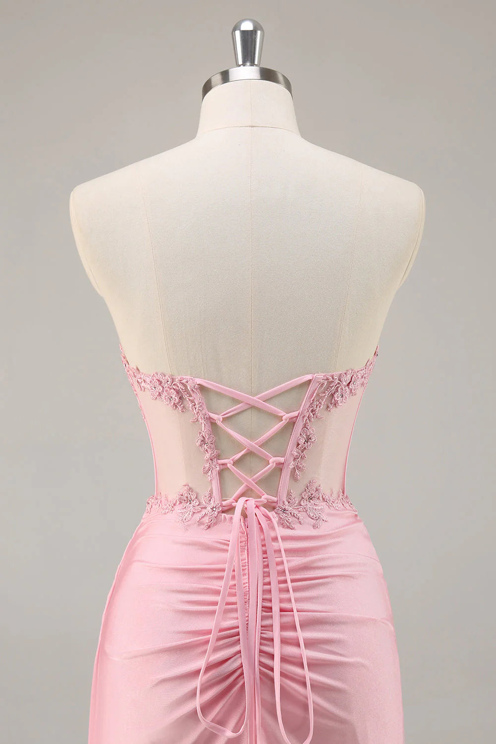 Pink Strapless Bodycon Corset Short Full Of Charm Homecoing Dress