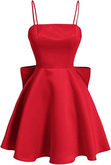 Women's Satin Bow Unique Design Full Of Charm Homecoming Dresses