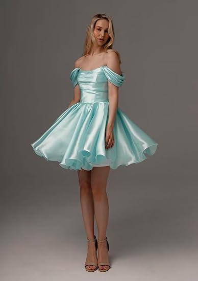 Satin Pleated A-line Short Prom Full Of Charm Homecoming Dresses
