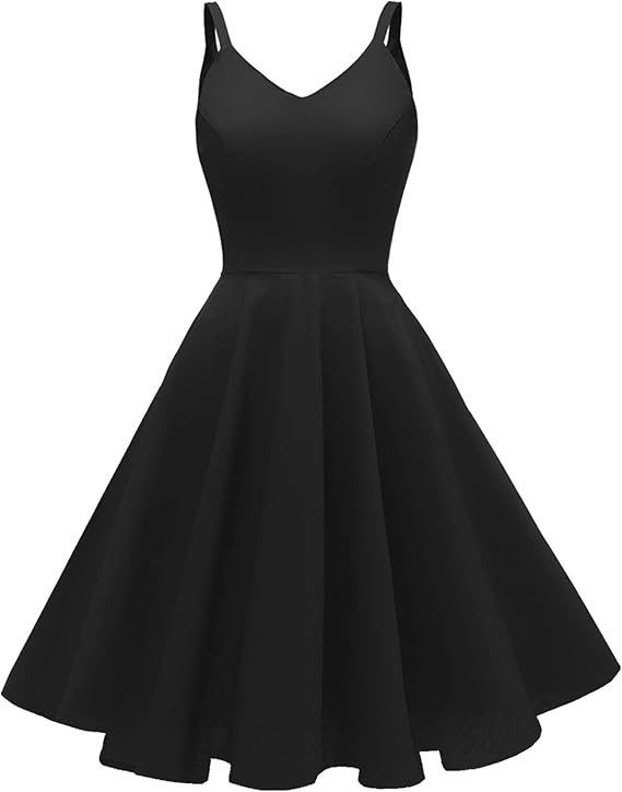 Women's 1950s Retro Vintage Spaghetti Strap Cocktail Full Of Charm Homecoming Dresses