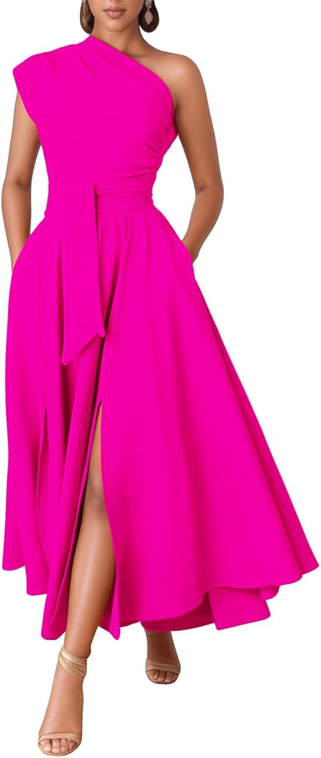 One Shoulder A-Line Evening Gowns Full Of Charm Evening Dress